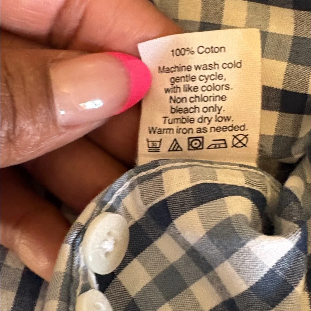 J. Crew men’s blue‎ and White Checkered Casual Shirt size L